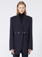 Jacket With Detachable Hem Detail for Women - Midnightblue - Max Mara UAE
