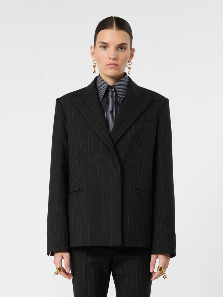 max mara straight stretch wool-blend blazer