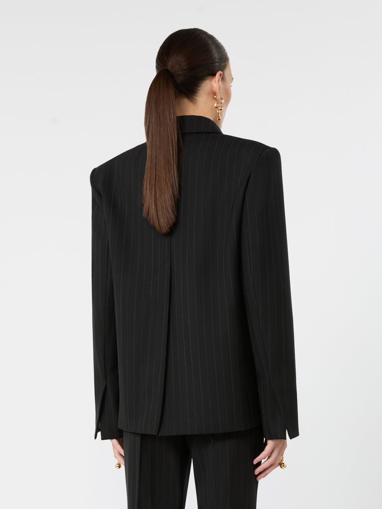 max mara straight stretch wool-blend blazer