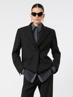 max mara straight stretch wool-blend blazer for women