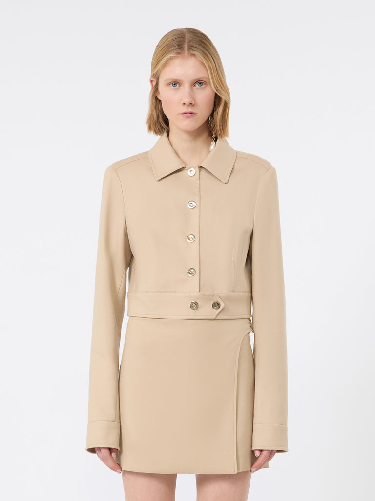 max mara short jacket in cotton-blend gabardine