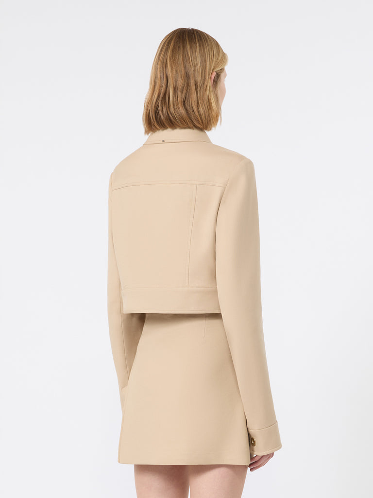 max mara short jacket in cotton-blend gabardine