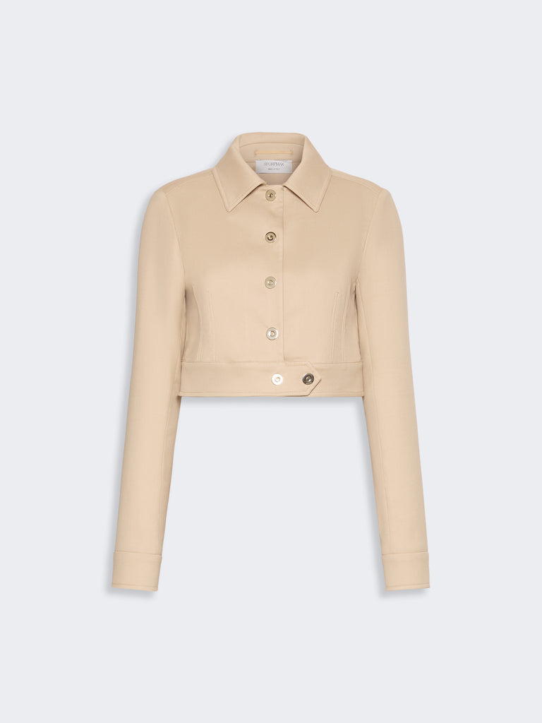 max mara short jacket in cotton-blend gabardine