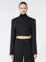 Short Double-Breasted Blazer for Women - Black - Max Mara UAE