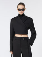 Short Double-Breasted Blazer for Women - Black - Max Mara UAE