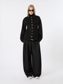 Pure Wool Shaped Heavy Jacket for Women - Black - Max Mara UAE