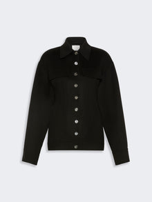 Pure Wool Shaped Heavy Jacket for Women - Black - Max Mara UAE