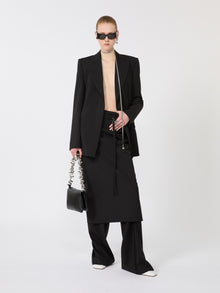 Long Wool Skirt With Belt for Women - Black - Max Mara UAE