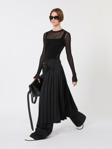Plissé-Pleated Gabardine Skirt for Women - Black - Max Mara UAE