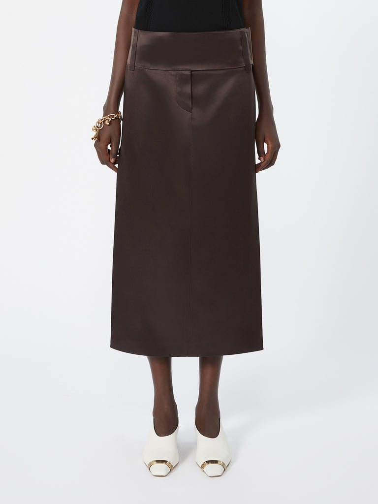 max mara straight-fit long satin skirt