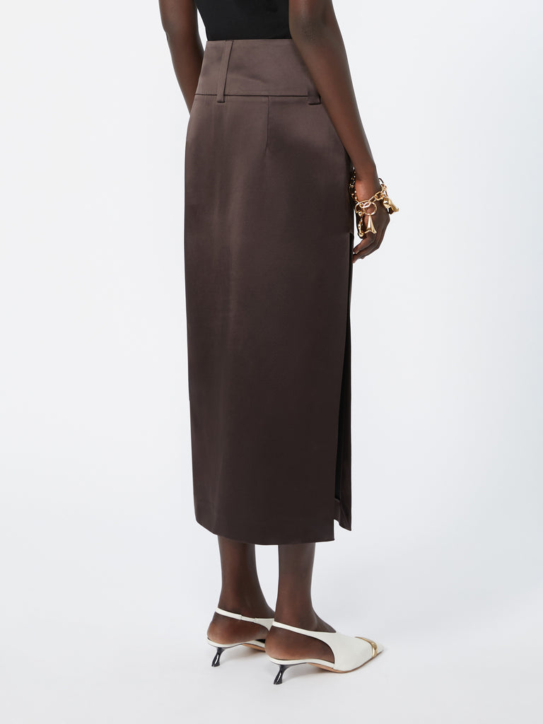 max mara straight-fit long satin skirt