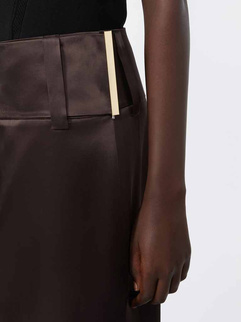 max mara straight-fit long satin skirt