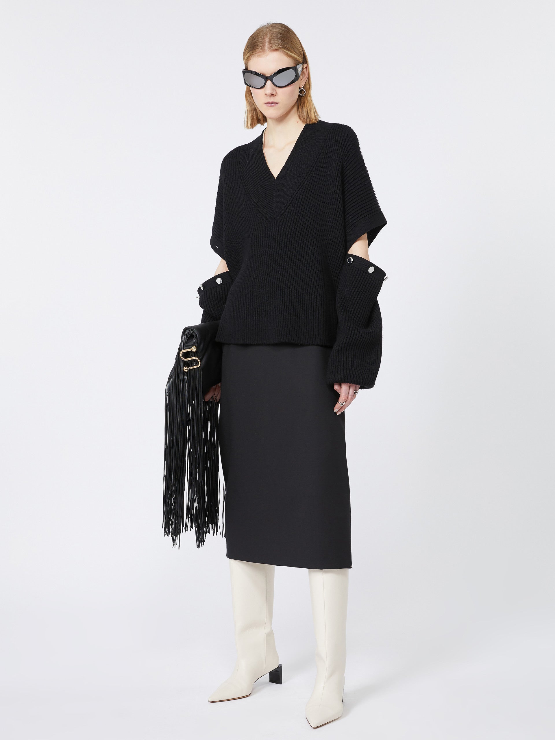 Skirt With A High-Cut Elasticated Waist for Women - Black - Max Mara UAE
