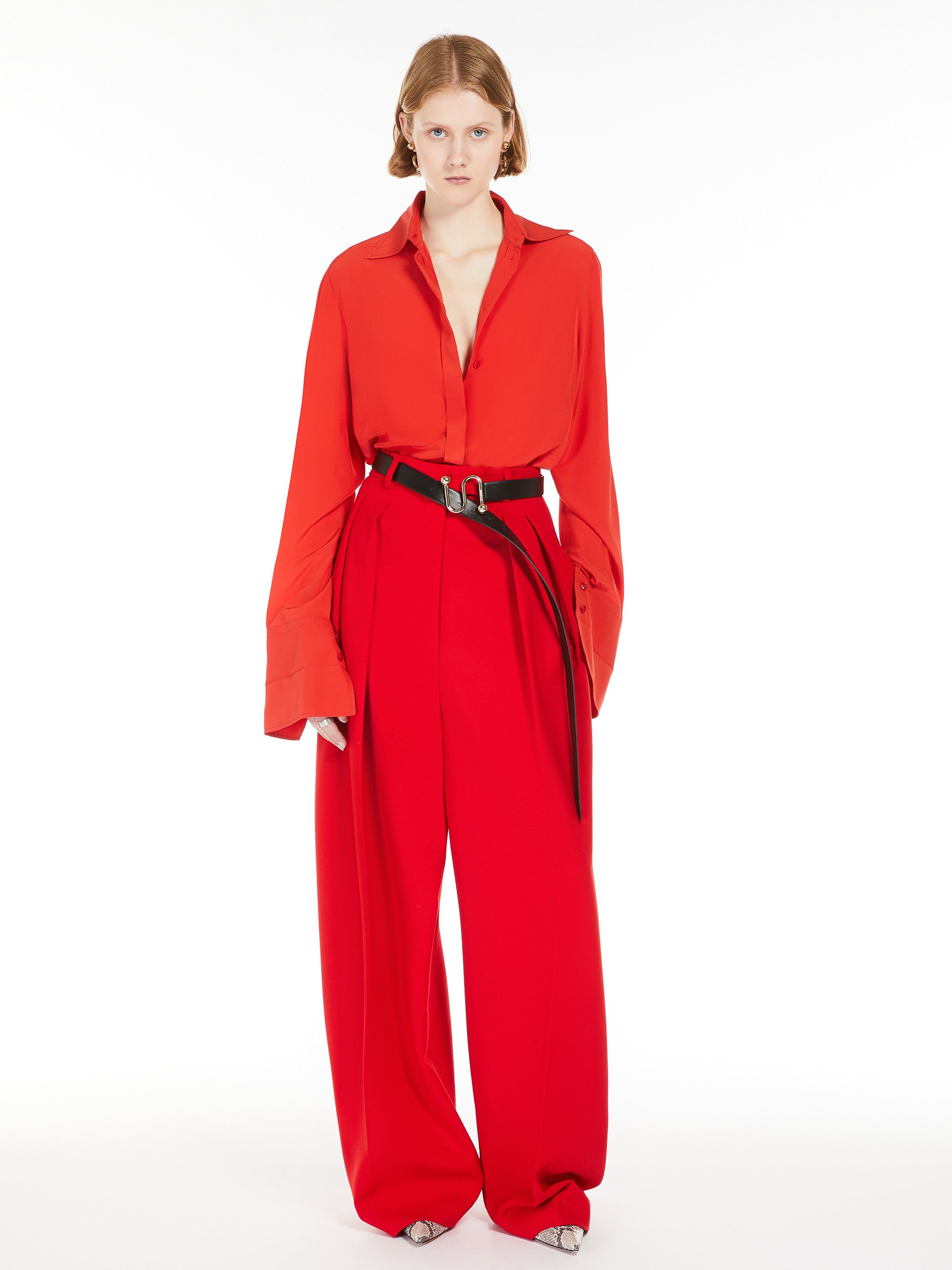 Crêpe Shirt for Women - Red - Max Mara UAE