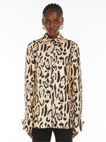 Animal-Print Shirt for Women - Camel - Max Mara UAE
