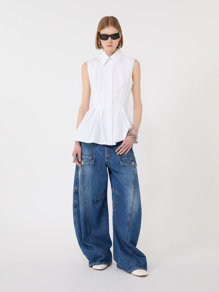 max mara sleeveless heavy cotton canvas shirt
