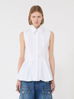 max mara sleeveless heavy cotton canvas shirt for women