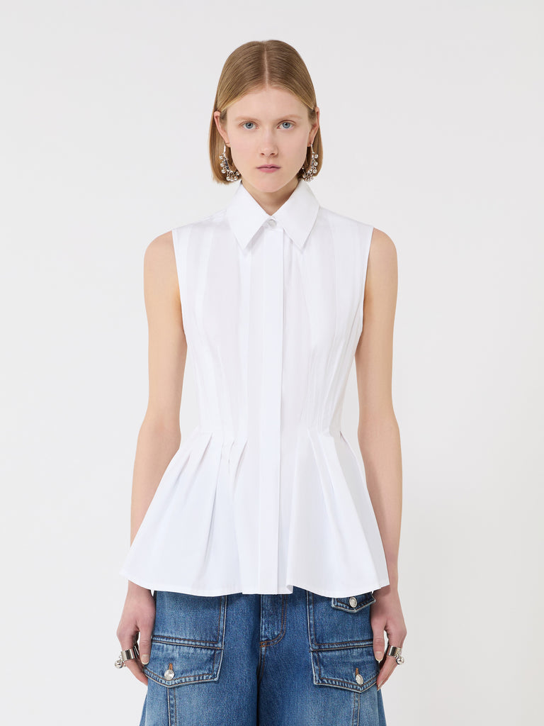 max mara sleeveless heavy cotton canvas shirt