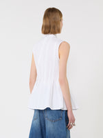 max mara sleeveless heavy cotton canvas shirt for women