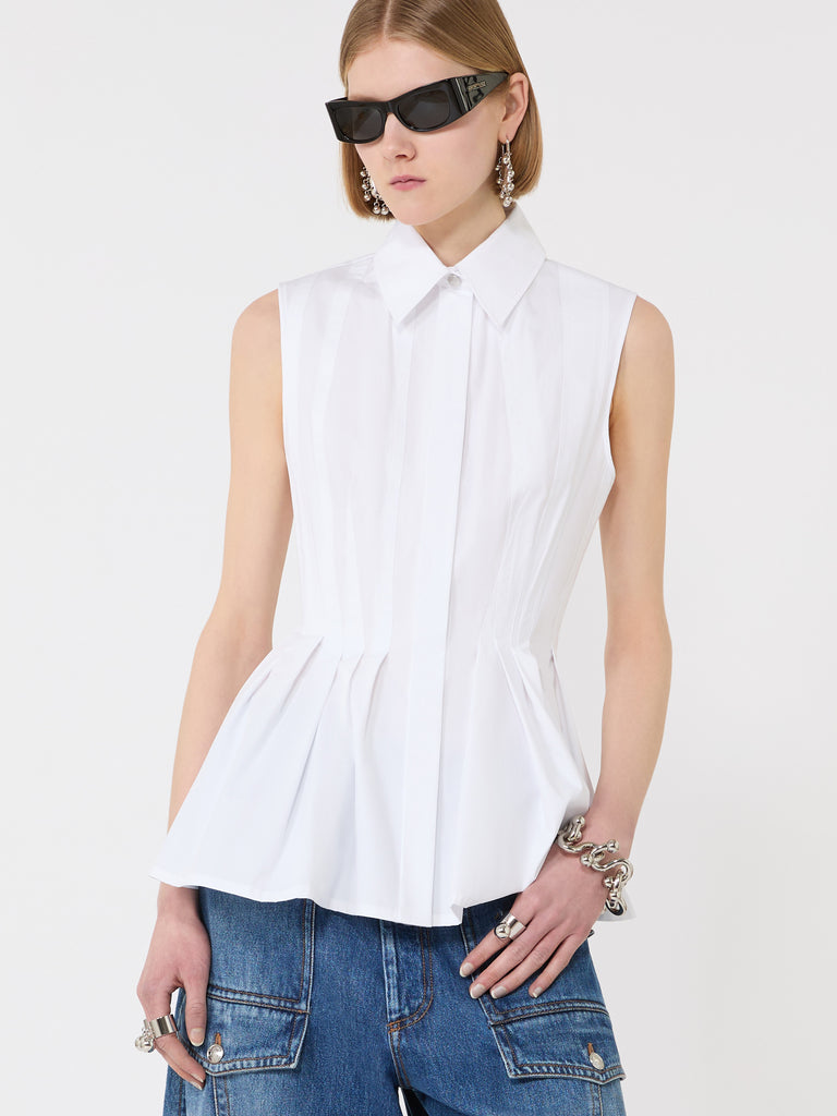 max mara sleeveless heavy cotton canvas shirt
