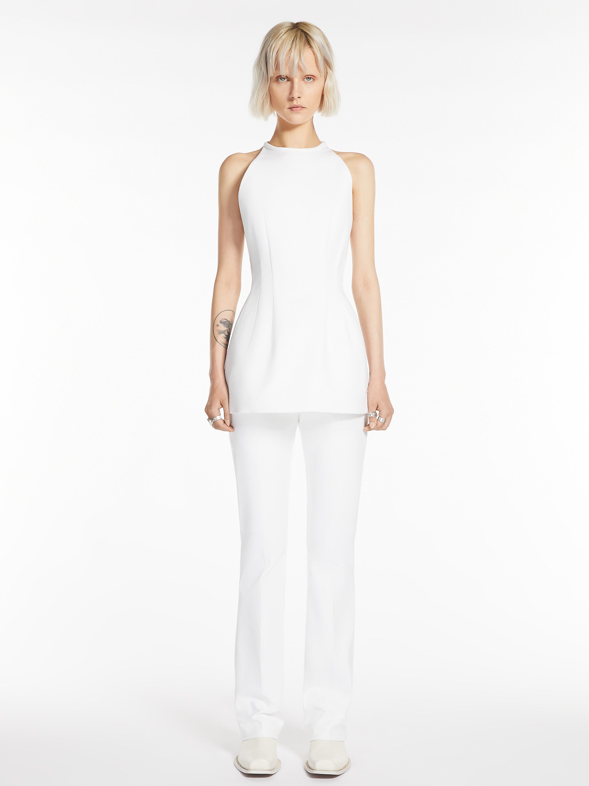Double-faced cotton trousers