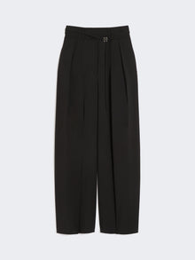 Wide-Fit Stretch Wool Trousers for Women - Black - Max Mara UAE