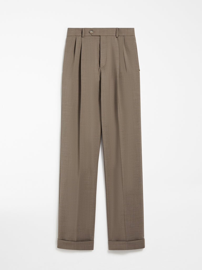 Low-rise stretch wool trousers