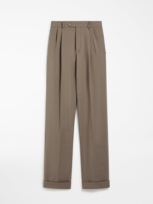 Low-rise stretch wool trousers