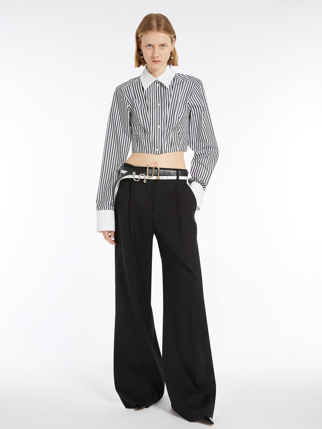 Cotton and viscose palazzo trousers