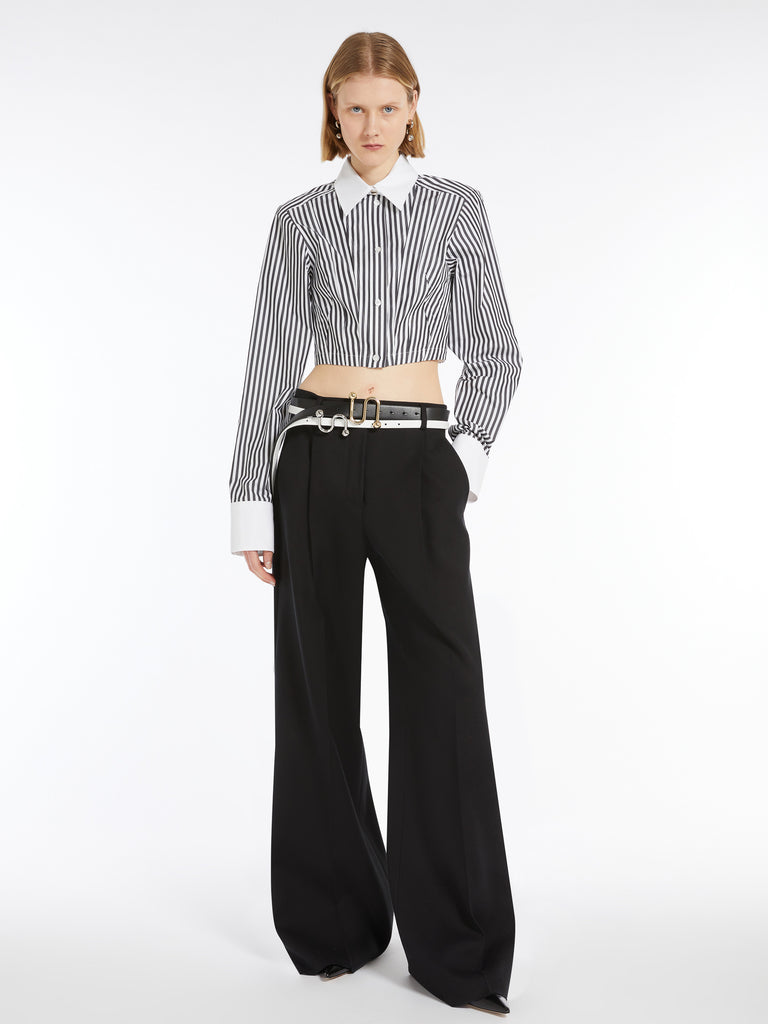 Cotton and viscose palazzo trousers