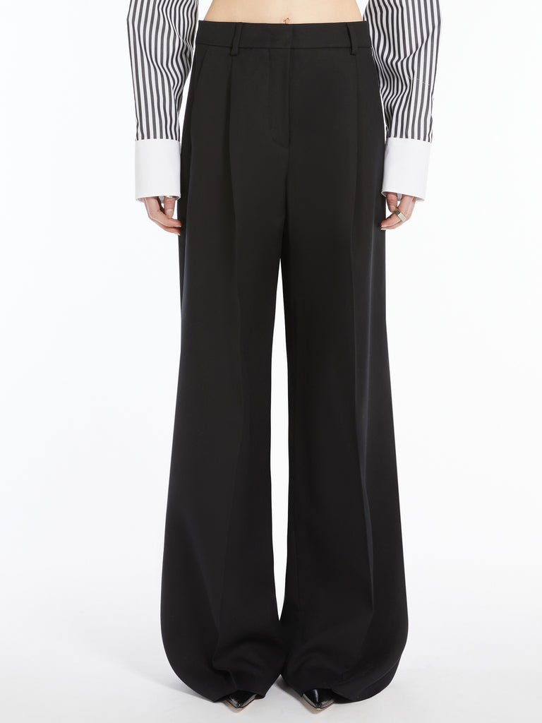 Cotton and viscose palazzo trousers