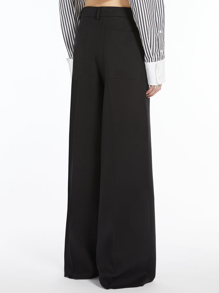 Cotton and viscose palazzo trousers