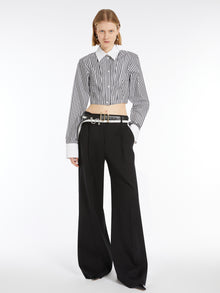 Cotton and viscose palazzo trousers