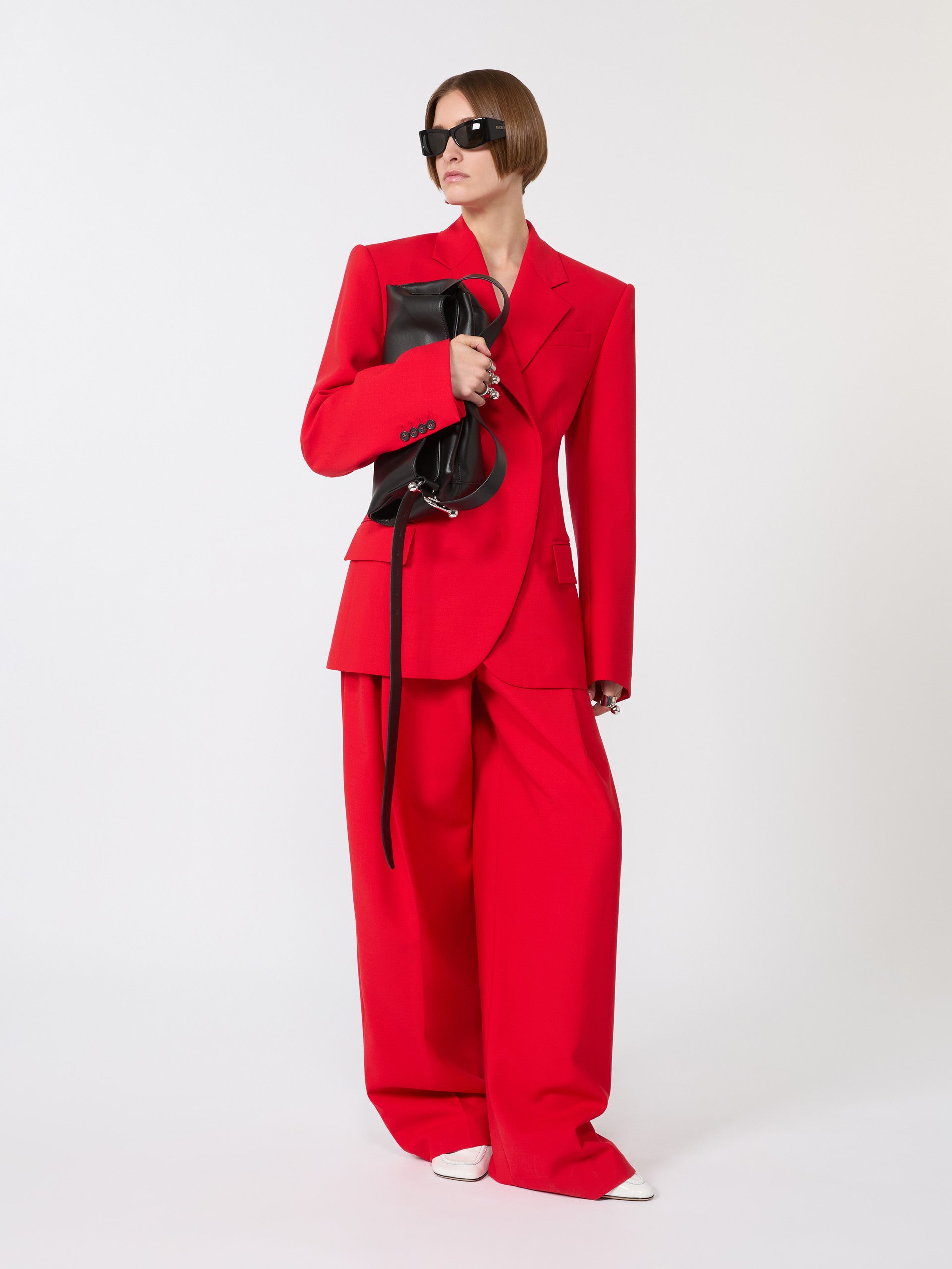 max mara pleated stretch wool trousers for women