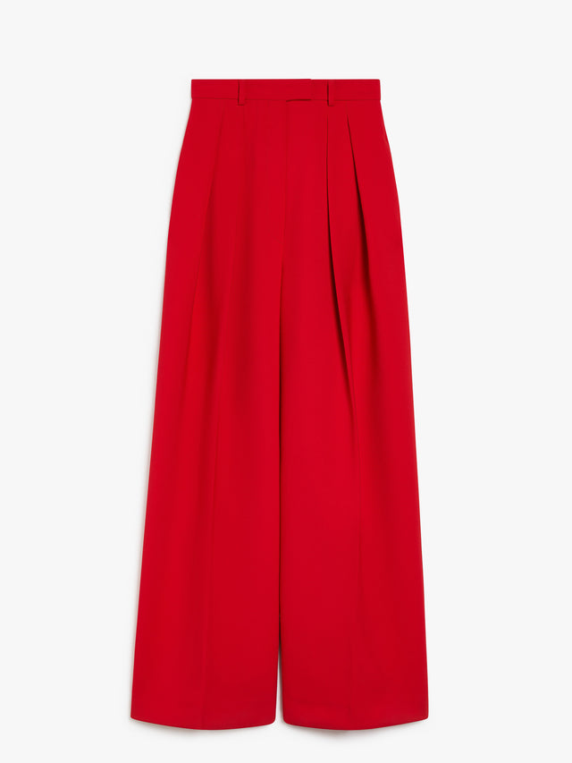 Stretch Wool Boyfriend Trousers for Women - Red - Max Mara UAE