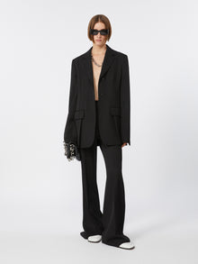 Flared Trousers In A Viscose Blend for Women - Black - Max Mara UAE