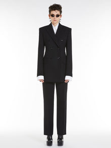 Slim-fit stretch wool trousers