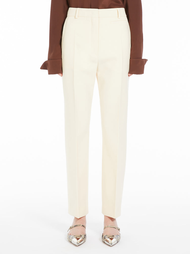 Slim-fit stretch wool trousers