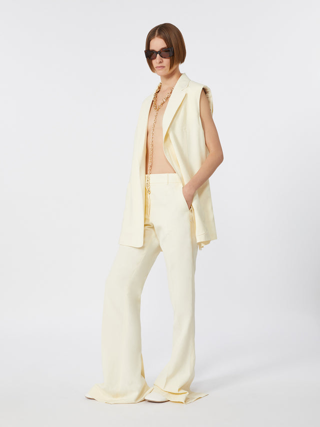 max mara slim-fit flared trousers in viscose for women