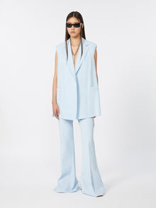 Slim-Fit Flared Trousers In Viscose for Women - Light Blue - Max Mara UAE
