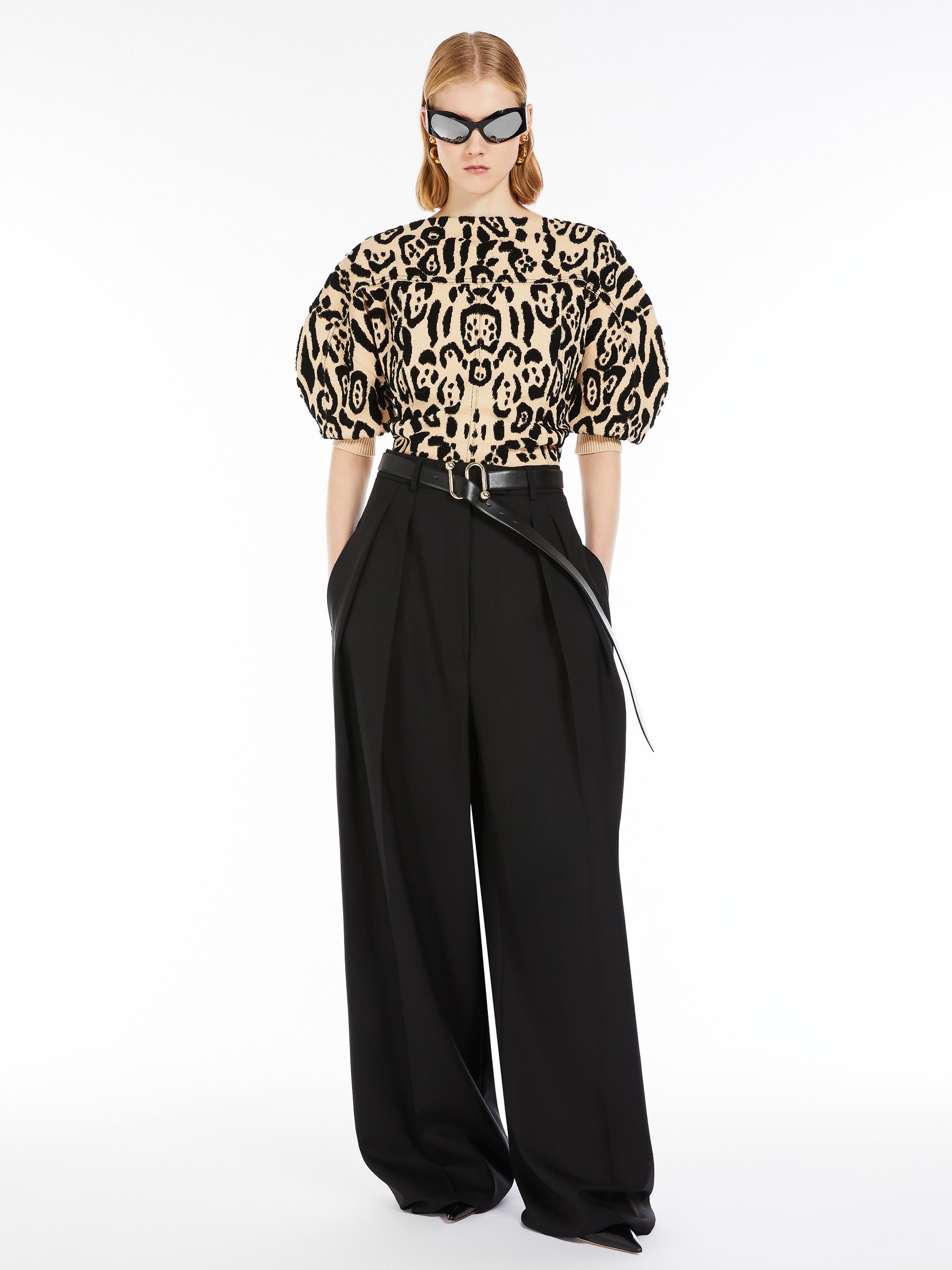 Wool wide-leg trousers