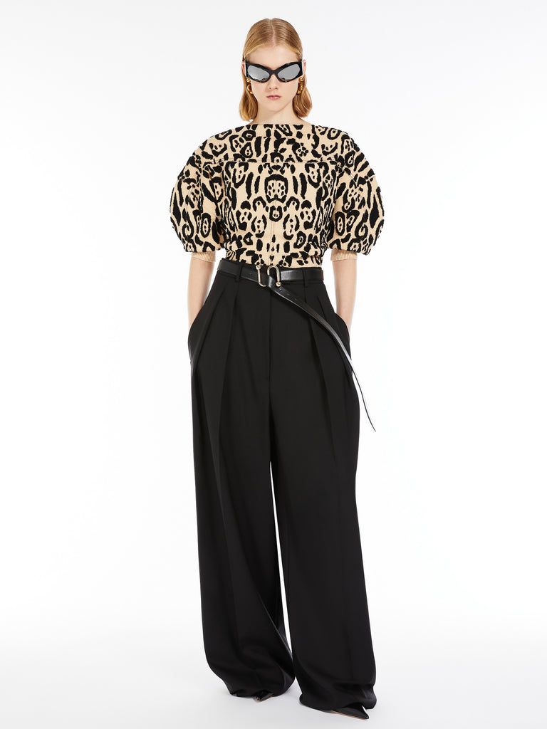 Wool wide-leg trousers