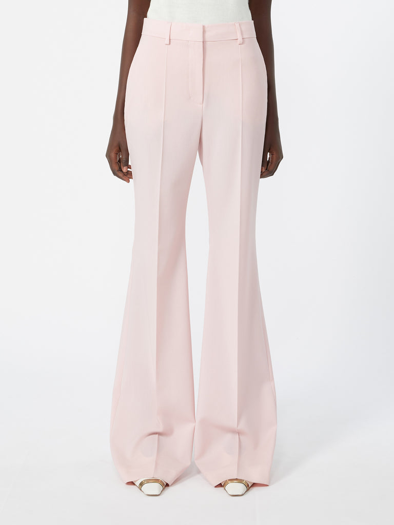 max mara natural stretch pure wool flared trousers
