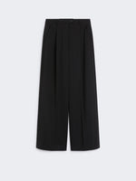 Oversized Stretch Wool Trousers for Women - Black - Max Mara UAE