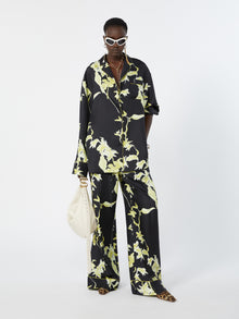 Silk Pyjama Trousers for Women - Black - Max Mara UAE
