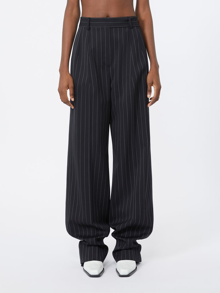max mara pleated stretch wool trousers