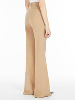 Flared Stretch Wool Trousers for Women - Beige - Max Mara UAE