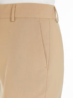 Flared Stretch Wool Trousers for Women - Beige - Max Mara UAE