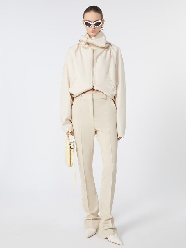 Cigarette Trousers for Women - Beige - Max Mara UAE