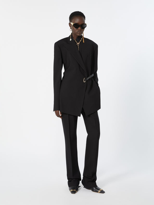 max mara slim-fit stretch viscose trousers for women
